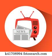 tv radio vintage news concept