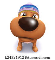 3d Cute puppy dog has a big nose 3d Cute puppy dog has a big nose