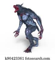 3d, כ.ג., השבה, של, אדם זאב, מפלצת