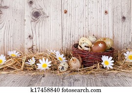 Easter eggs on wood Easter eggs on wood