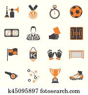 Soccer two color Icons Set Soccer two color Icons Set