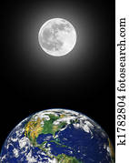 terra, e, lua, beleza