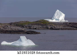 two icebergs, Fogo Island