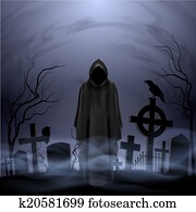 Angel of death in the cemetery Angel of death in the cemetery