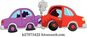 Cartoon car accident Cartoon car accident