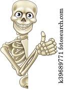 Cartoon Halloween Skeleton Thumbs Up Cartoon Halloween Skeleton Thumbs Up