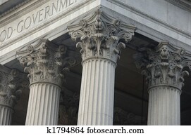 Corinthian columns on a government building Corinthian columns on a government building