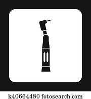 Dental drill icon, simple style