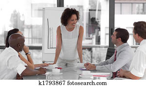 Female business woman giving a presentation Female business woman giving a presentation