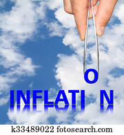 Hand with tweezers and word inflation Hand with tweezers and word inflation
