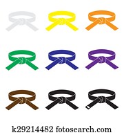 karate martial arts color belts icons set eps10 karate martial arts color belts icons set eps10