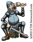 Knight drinking from a goblet Knight drinking from a goblet