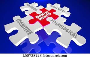 Mental Health Psychological Behavioral Cognitive Emotional Puzzle 3d Illustration Mental Health Psychological Behavioral Cognitive Emotional Puzzle 3d Illustration