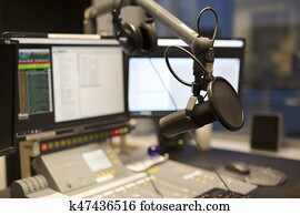 Microphone modern radio station broadcasting studio Microphone modern radio station broadcasting studio
