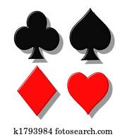 Clip Art of Playing card symbols k2448192 - Search Clipart