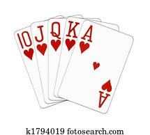 Royal Flush hearts Royal Flush hearts