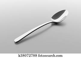 Silver spoon on a table