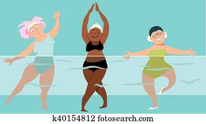 Water aerobics group Water aerobics group