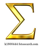 3D Golden Greek Letter Sigma 3D Golden Greek Letter Sigma