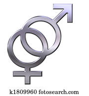 3D Silver Gender Union