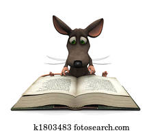 Cartoon mouse reading Cartoon mouse reading