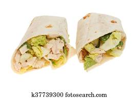 Chicken Caesar sandwich wraps