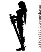Guardian knight woman silhouette Guardian knight woman silhouette
