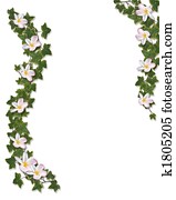 Ivy and Plumeria Floral Border invitation Ivy and Plumeria Floral Border invitation