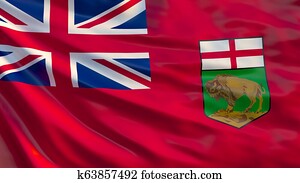Manitoba flag. Waving flag of Manitoba province, Canada Manitoba flag. Waving flag of Manitoba province, Canada