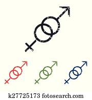 nem jelkép, grunge, ikon, állhatatos