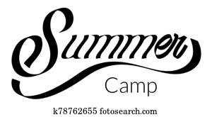 Summer Camp lettering phrase illustration Summer Camp lettering phrase illustration