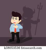 The young entrepreneur has an devil The young entrepreneur has an devil