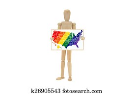 USA Map Gay Pride colors