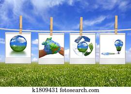 verde, energia, solução, imagens, pendurar, um, corda