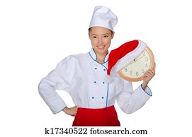 aziaat, topkok, voor, xmas