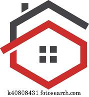 buchstabe g, haus, logo buchstabe g, haus, logo