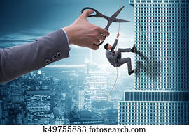 Businessman in business risk concept