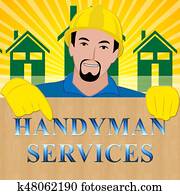 Handyman Services Shows House Repair 3d Illustration Handyman Services Shows House Repair 3d Illustration