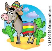 Mexican donkey in desert Mexican donkey in desert
