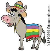 Mexican donkey with sombrero Mexican donkey with sombrero