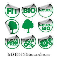 Set of labels for healthy food Set of labels for healthy food