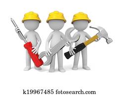 técnico, com, ferramenta