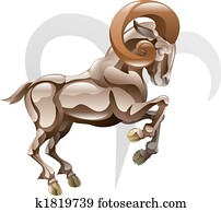 áries, a, ram, sinal estrela