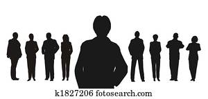 businessman and his team