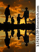 family of four sunset 2 and water family of four sunset 2 and water