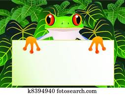Frog with blank sign Frog with blank sign