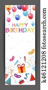 Happy birthday banner with colorful confetti Happy birthday banner with colorful confetti