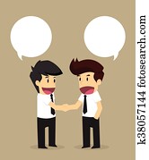 hombres de negocios, sacudarir las manos, con, un, concordado, propuesta