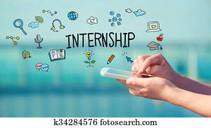 Internship concept with smartphone 
