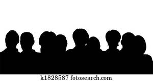 people heads silhouette people heads silhouette